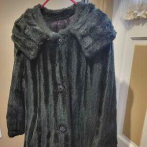Vintage Women's Black Faux Fur Coat